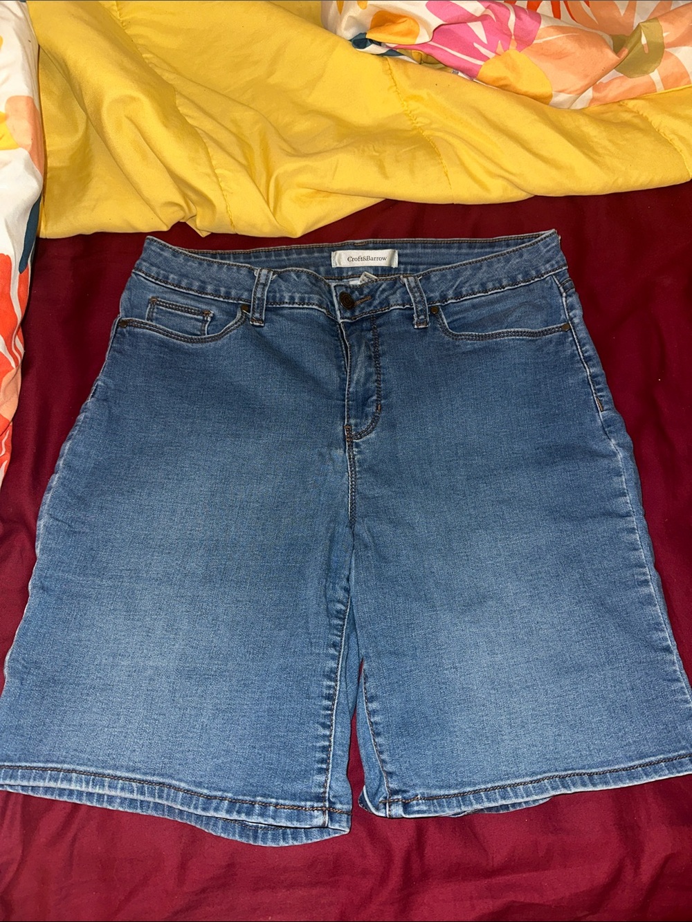 croft & barrow Medium Blue Denim Bermuda Shorts